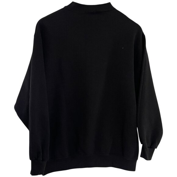 Vintage 90s Maine Seacoast Sweatshirt Large Black Crewneck Embroidered Lobsters - Picture 3 of 5